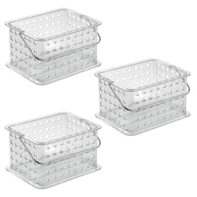 iDesign Small Stackable Shower Basket, Set of 3, Clear, Made in USA