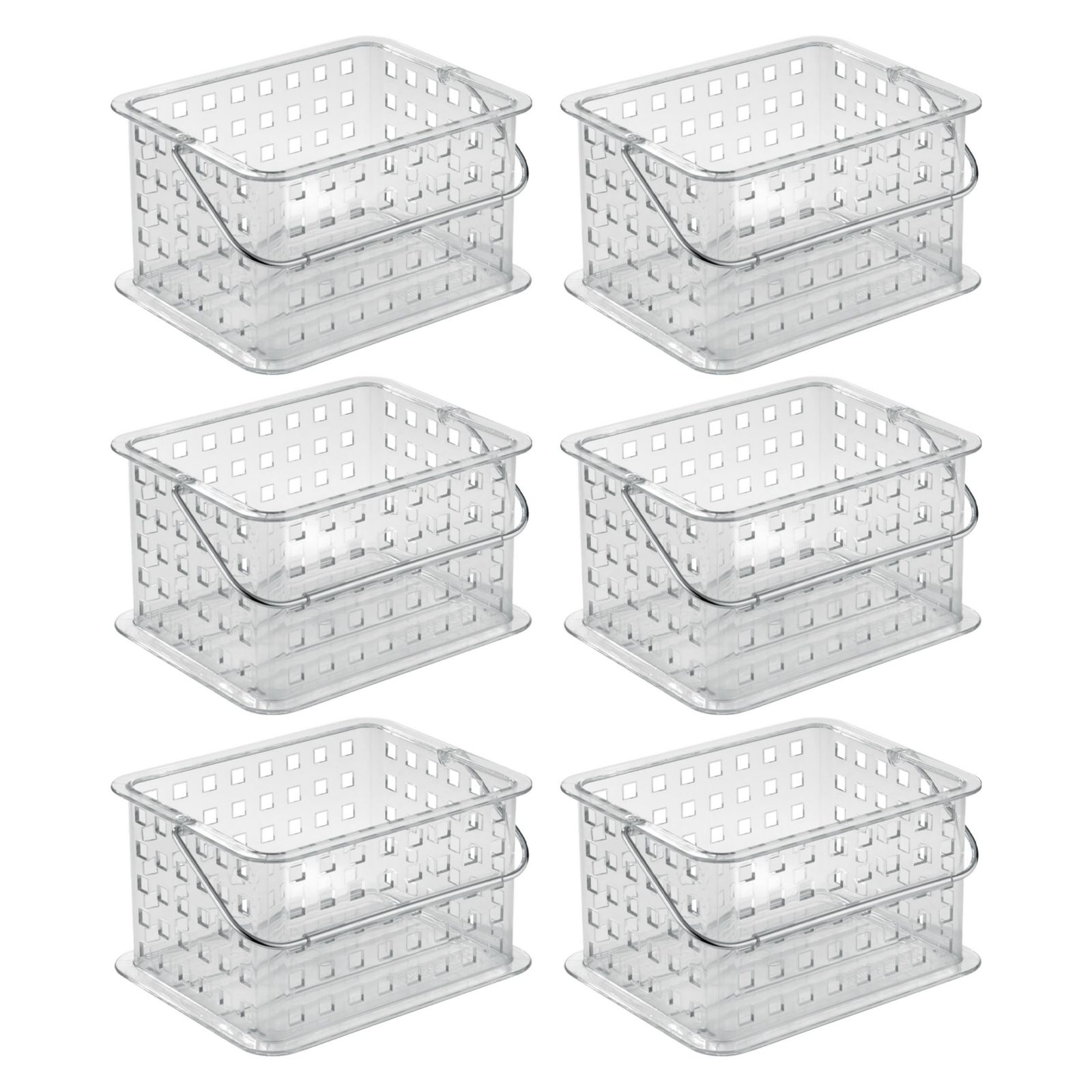 iDesign Small Stackable Shower Basket, Set of 6, Clear, Made in USA