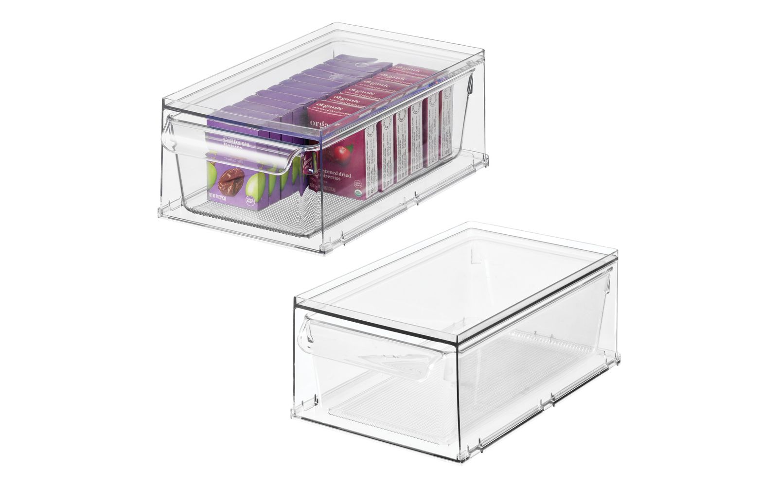 iDesign Stackable Kitchen Storage Drawer - Set of 2 - Clear