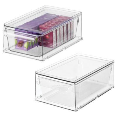 iDesign Stackable Kitchen Storage Drawer - Set of 2 - Clear