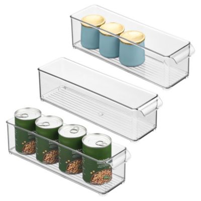 iDesign Set of 3 Stackable Fridge Storage Bin with Handle