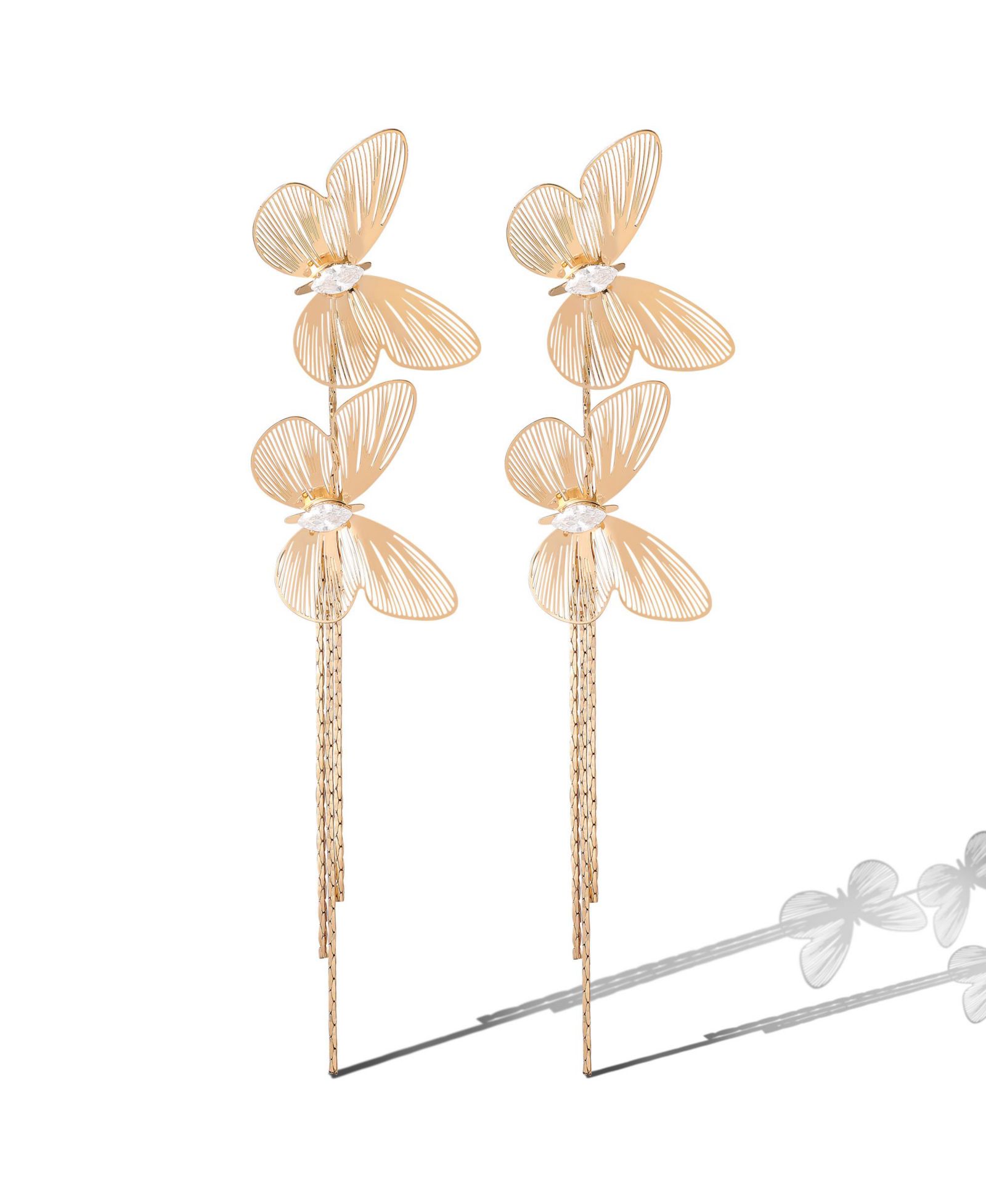Серьги-подвески Jessica Simpson Long Butterfly в мерцающем тоне