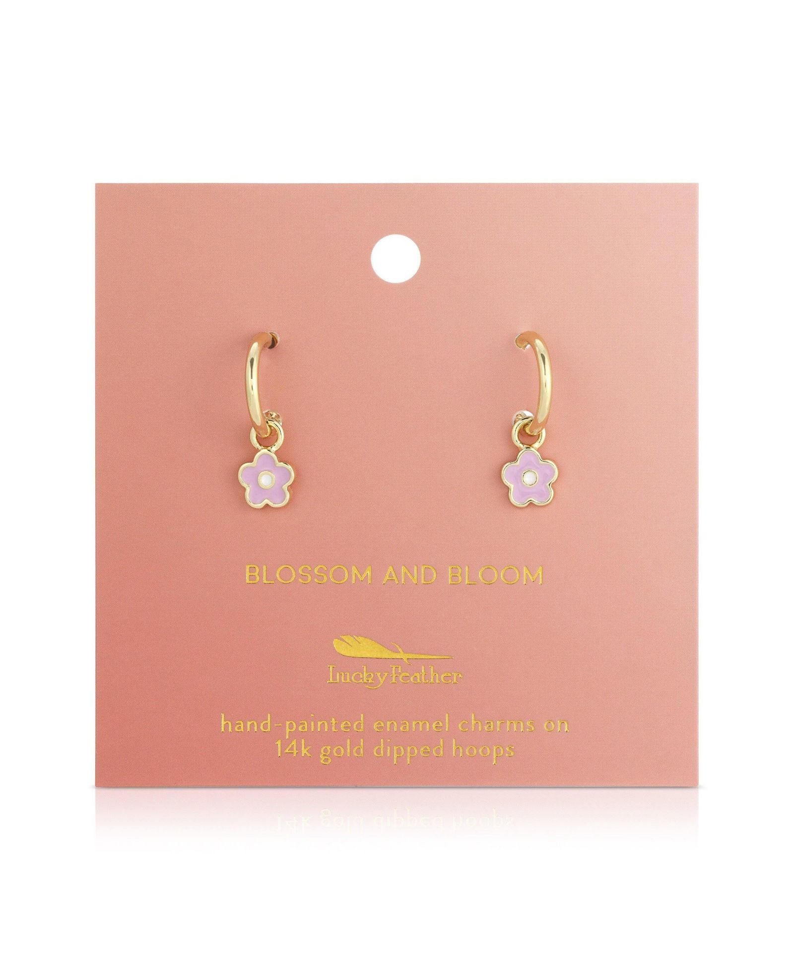 Lucky Feather Hoops with Drop - Flower - FLOWER