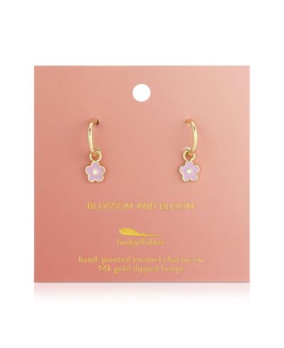 Lucky Feather Hoops with Drop - Flower - FLOWER