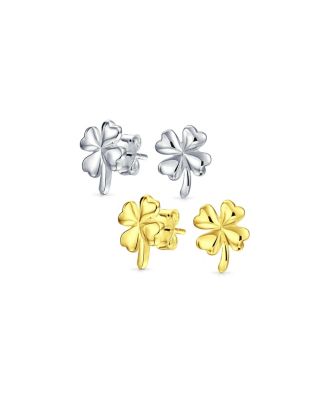 Bling Jewelry серьги-гвоздики Irish Shamrock, украшение ко Дню Святого Патрика