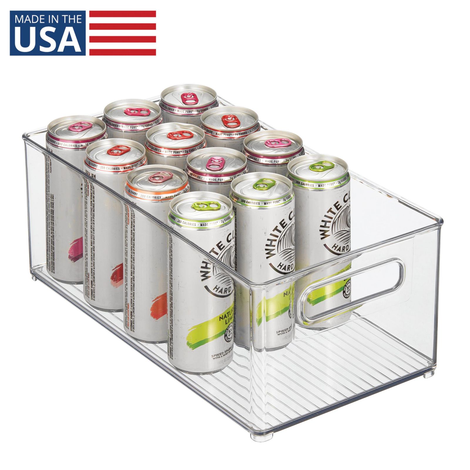 iDesign Plastic Stackable Fridge Bin with Handles, Clear, Made in USA