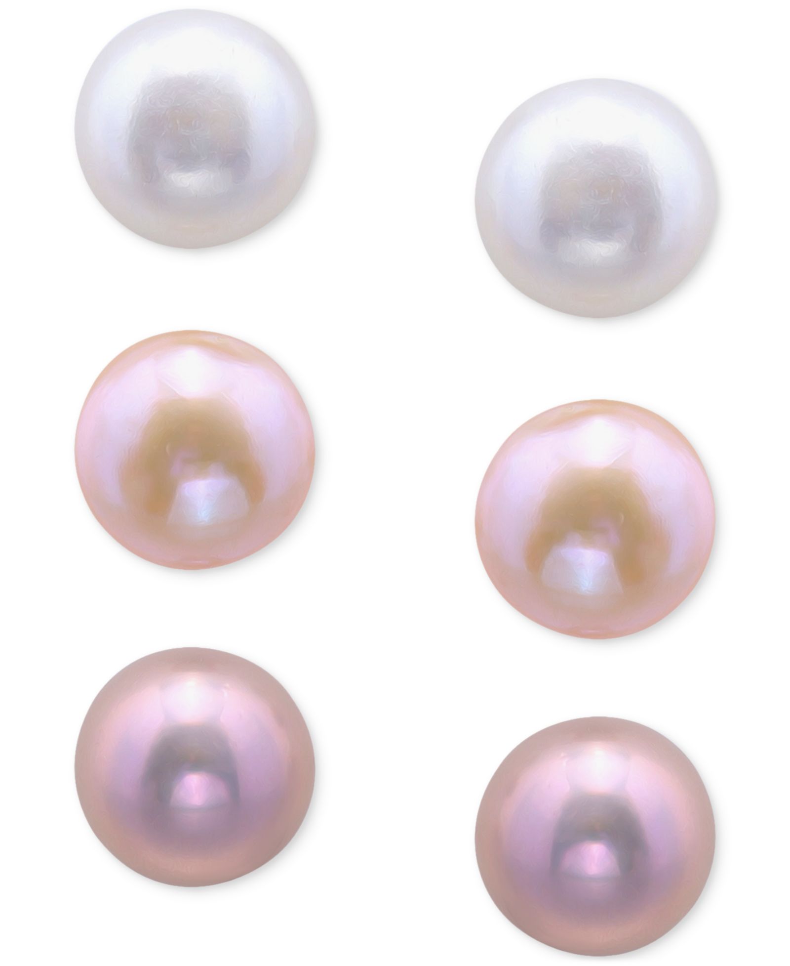 Набор из 3-х пар гвоздик Giani Bernini Freshwater Pearl из стерлингового серебра