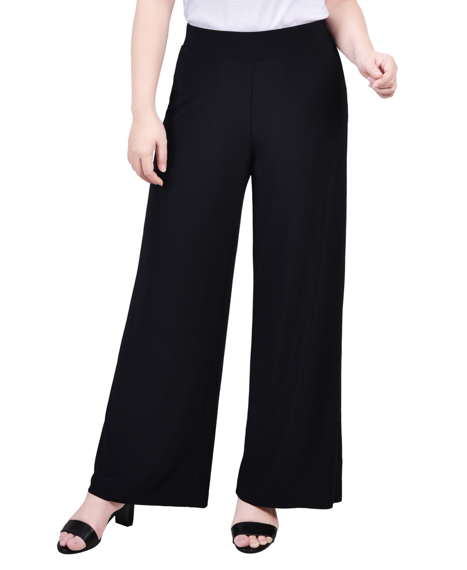 NY Collection Petite Pull On Palazzo Pants