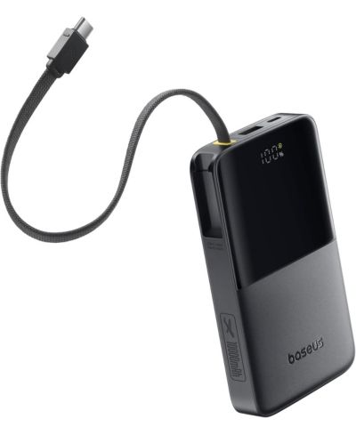 Внешний аккумулятор Baseus 10000mAh 22.5W PD с встроенным кабелем USB-C - портативное зарядное устройство и аксессуар для путешествий