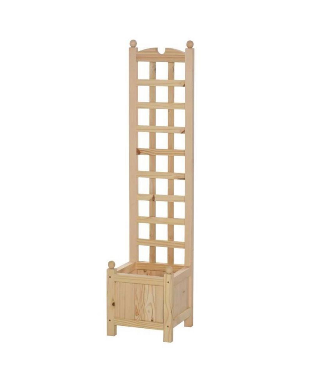 Slickblue Solid Fir Wood Raised Garden Bed Planter Box with Trellis