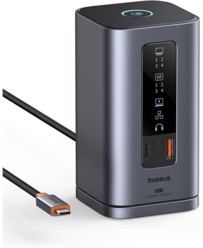 Baseus Док-станция 11-в-1 с 4K тремя дисплеями, USB 10Gbps, Ethernet, 100W PD, Audio, HDMI/DP для ноутбуков