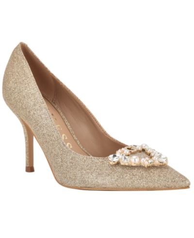 GUESS Women's Prinsen Rhinestone Embellished Pointed Toe Pumps