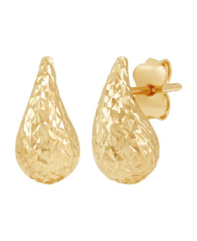 Macy's Polished Teardrop Stud Earrings in 10k Yellow Gold