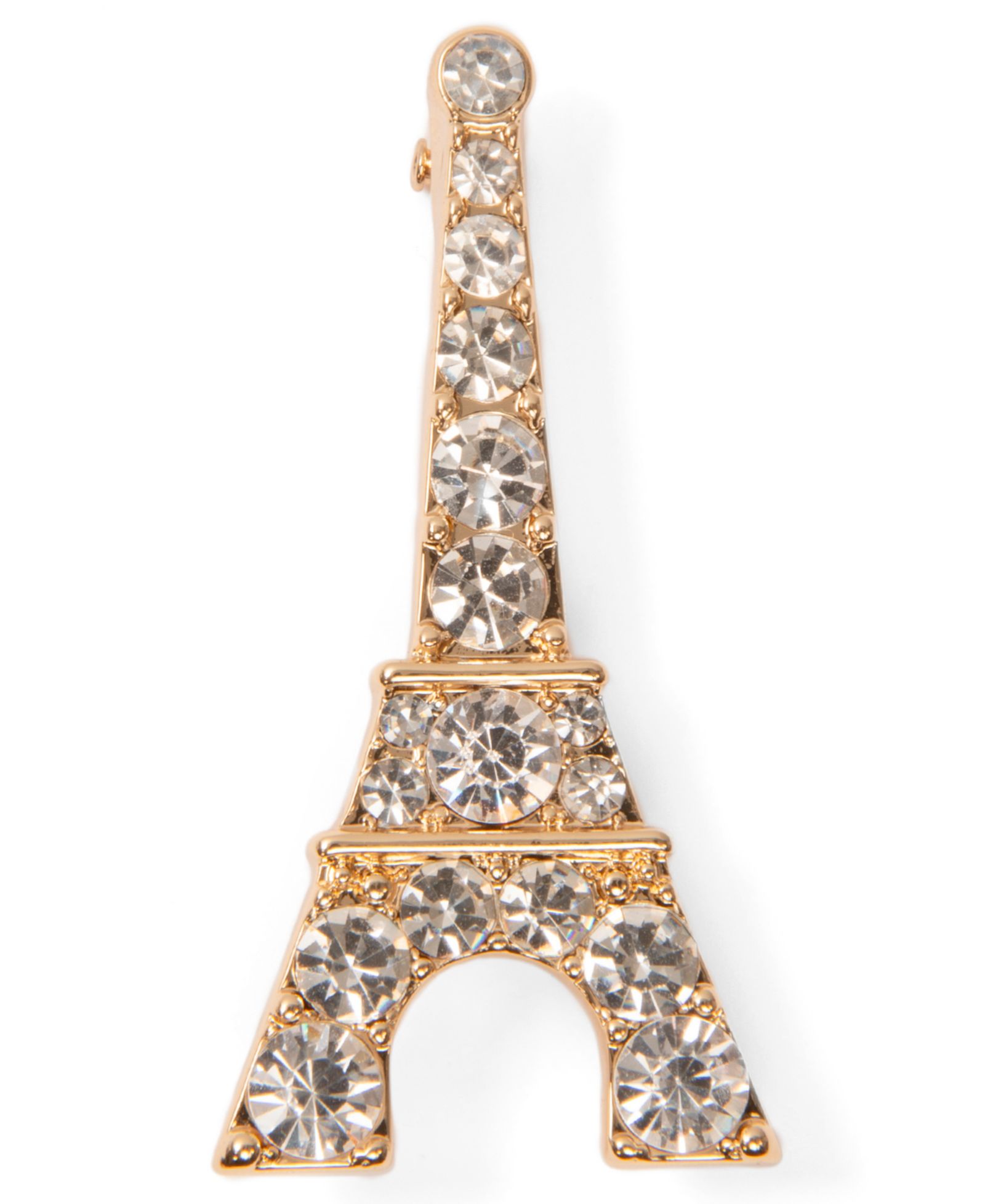 Значок KARL LAGERFELD PARIS Crystal Gold-Tone Eiffel Tower Pin