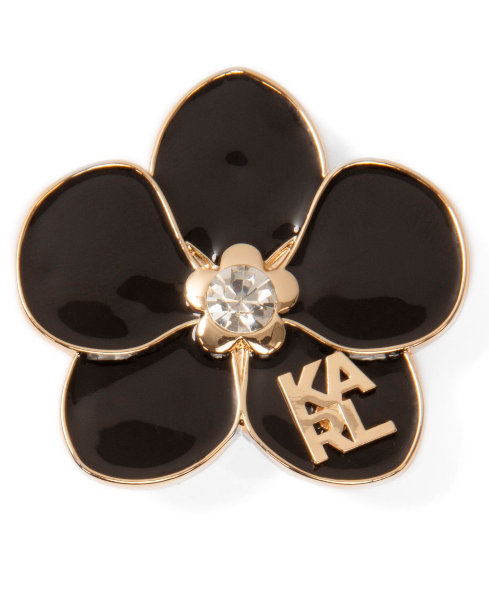 Золотистая брошь KARL LAGERFELD PARIS Orchid Logo Pin