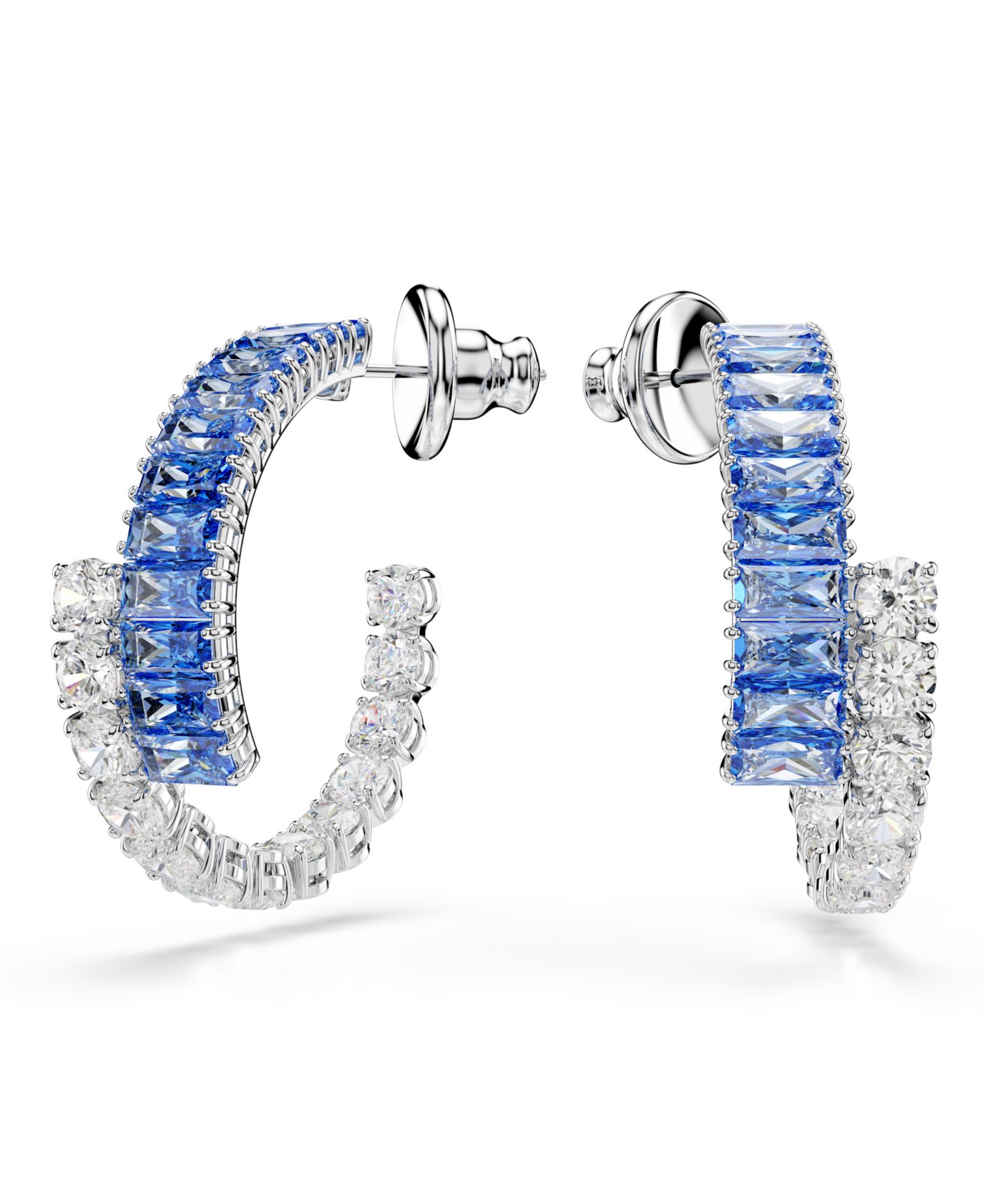 Серьги-кольца Swarovski Matrix Rhodium Plated