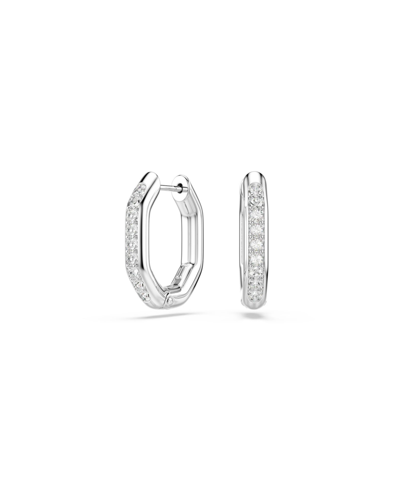 Swarovski Dextera  Rhodium Plated Hoop Earrings