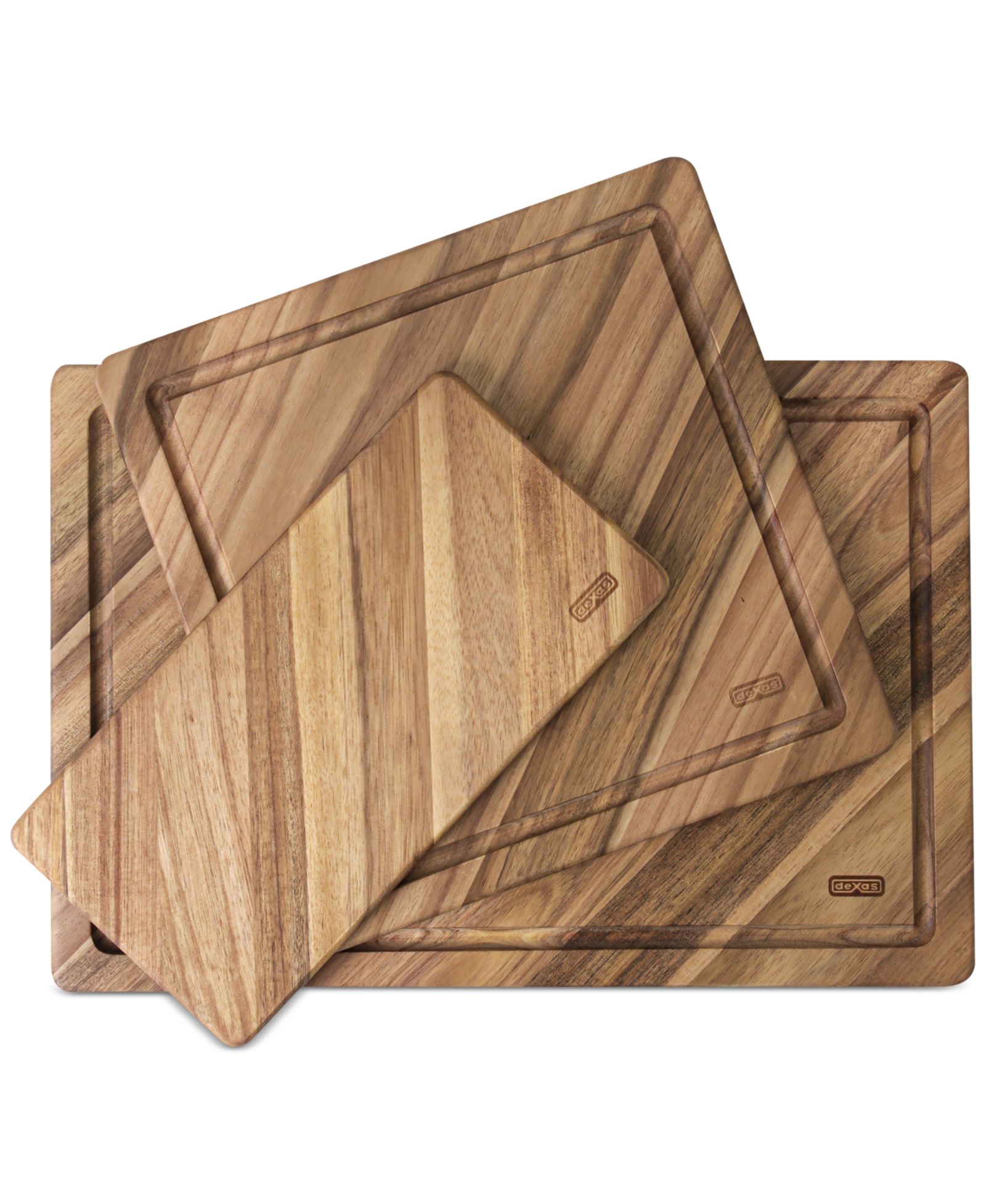 Dexas 3-Piece Acacia Diagonal Grain Board Set