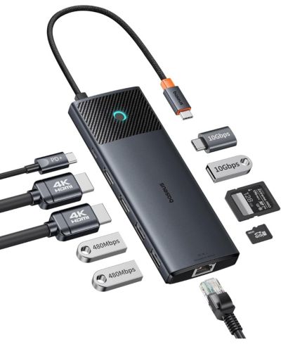Док-станция Baseus 10Gbps 10-in-1 Dual Monitor Docking Station