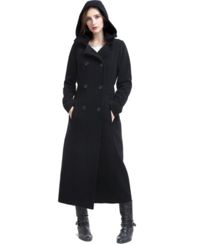 Длинное пальто BGSD Women's Mariel Wool Blend Hooded Long Walking Coat