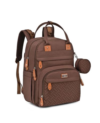 BabbleRoo Diaper Bag Backpack Stylish 26L Hands Free Baby Bag with Changing Pad, Stroller Straps & Water-Resistant, Dark Gray, Large