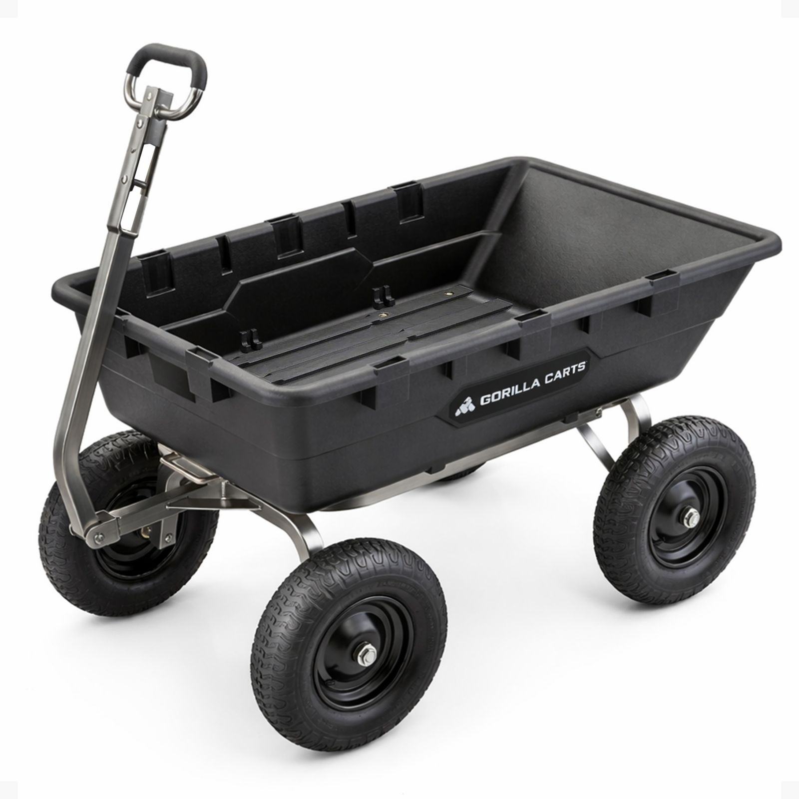 Садовая тележка Gorilla Carts Heavy Duty Poly с 16-дюймовыми шинами