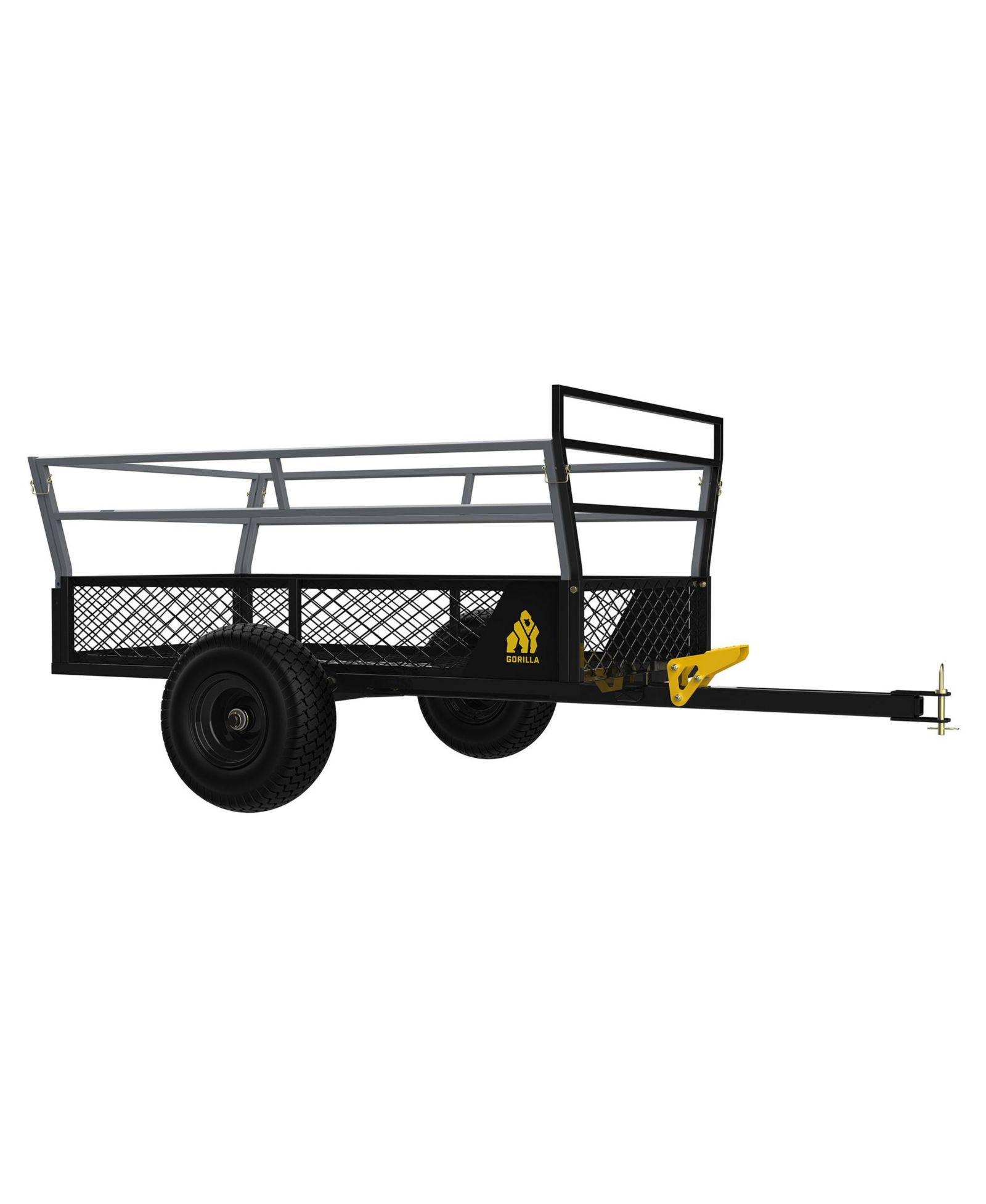 Gorilla Carts 1400lb Steel ATV Trailer Garden Cart w/Removable Sides & 3-in-1 Tailgate