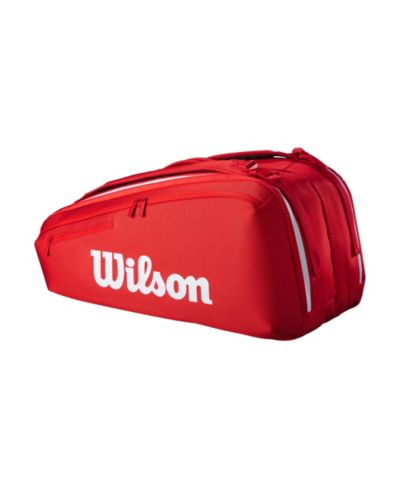 Теннисная сумка Wilson Super Tour Red, 9 шт. - Красная