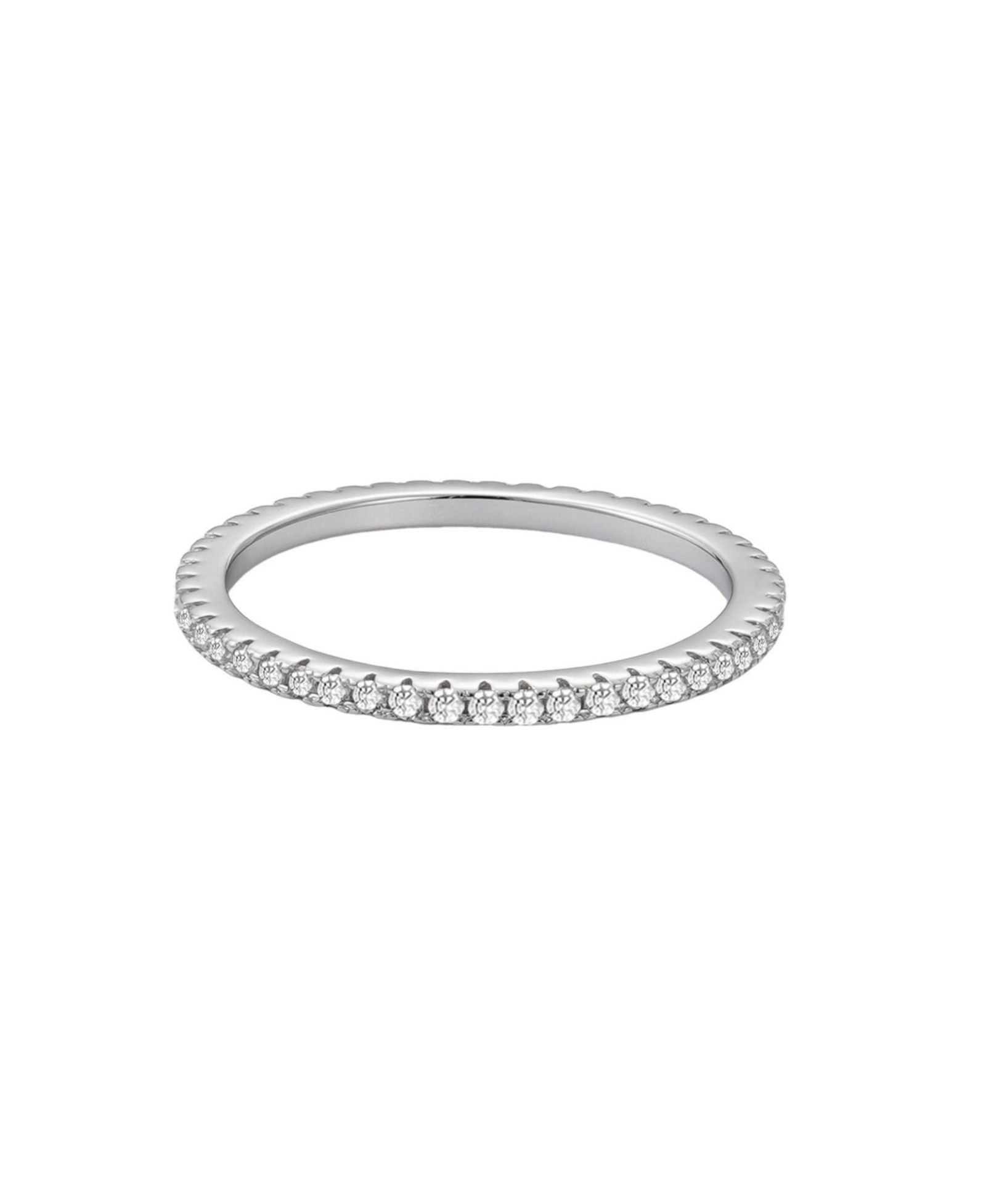 Adornia Fine .925 Sterling CZ Eternity Band Ring