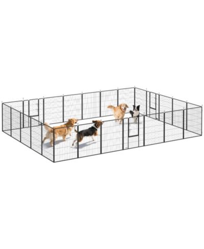 PawHut 39" H Dog Playpen, 24 Panels Puppy Playpen for Multiple Dogs