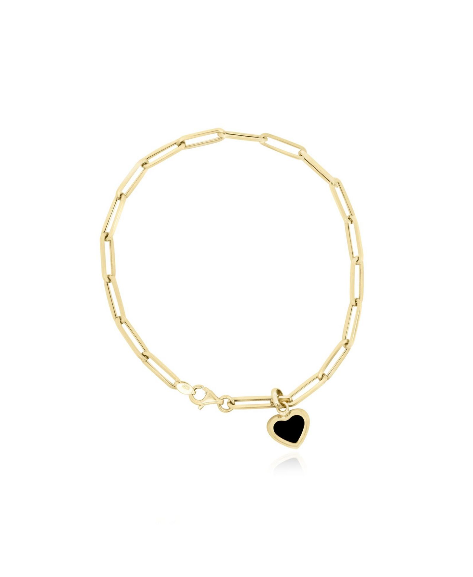 Браслет The Lovery Onyx Heart Paperclip