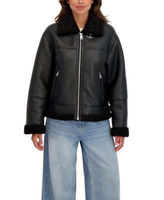 Женская куртка Sebby Collection Zip Front Faux Shearling