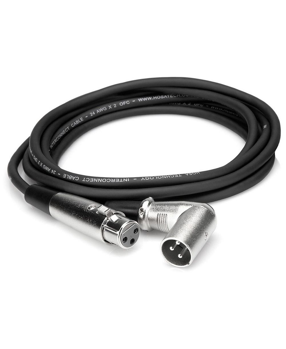 Hosa Technology 10' 3-Pin Straight XLRF to Right Angle XLRM Audio Cable