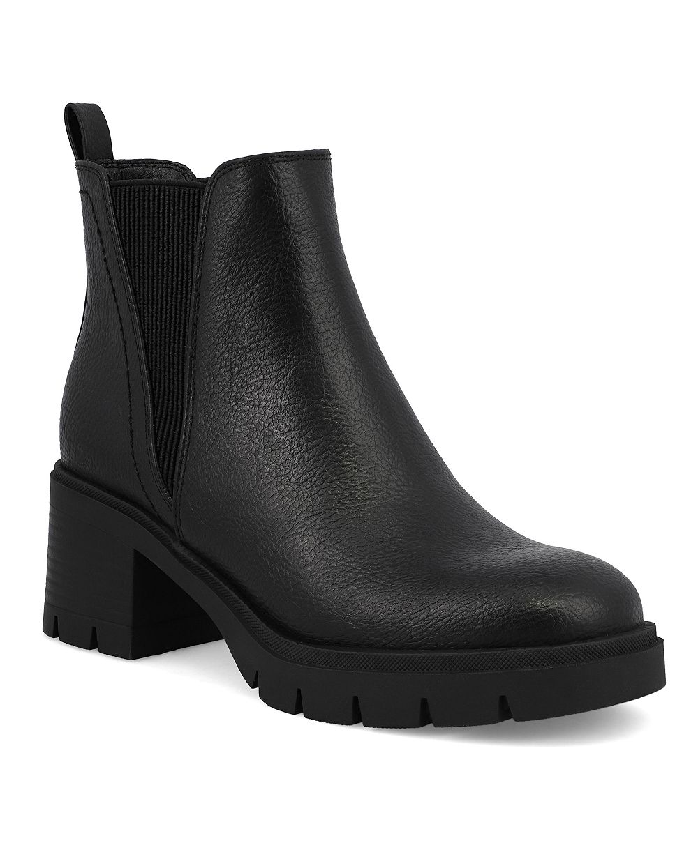 MIA Women's Panola Stacked Heel Lug Sole Chelsea Booties