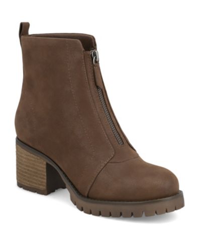 Женские ботильоны MIA Women's Fabiola Front Zip Stacked Heel