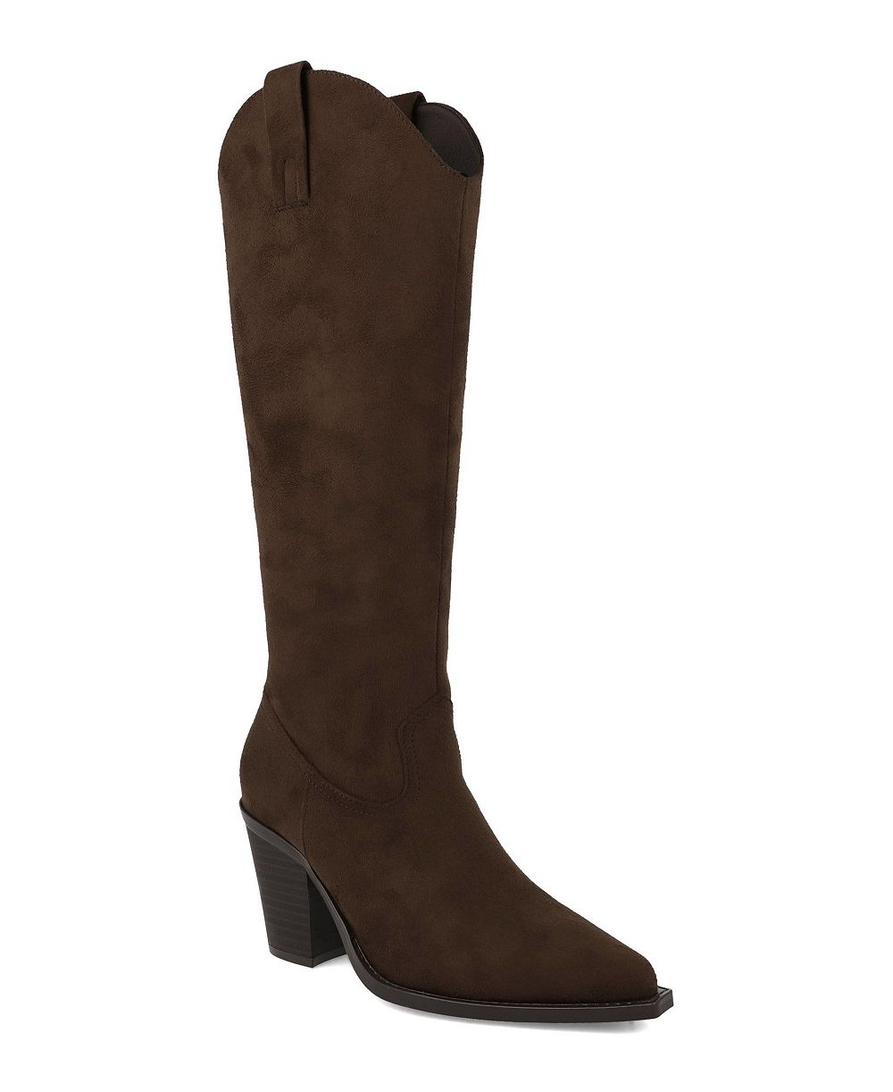 MIA Women's Messini Stacked Heel Pointed Toe Tall Boots