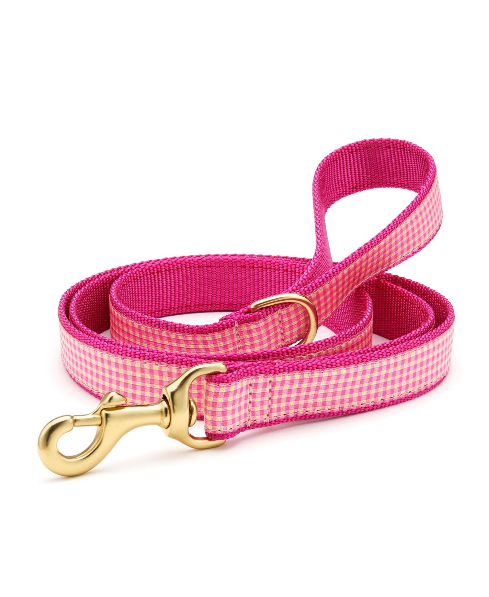 Up Country Pink Gingham Dog Lead