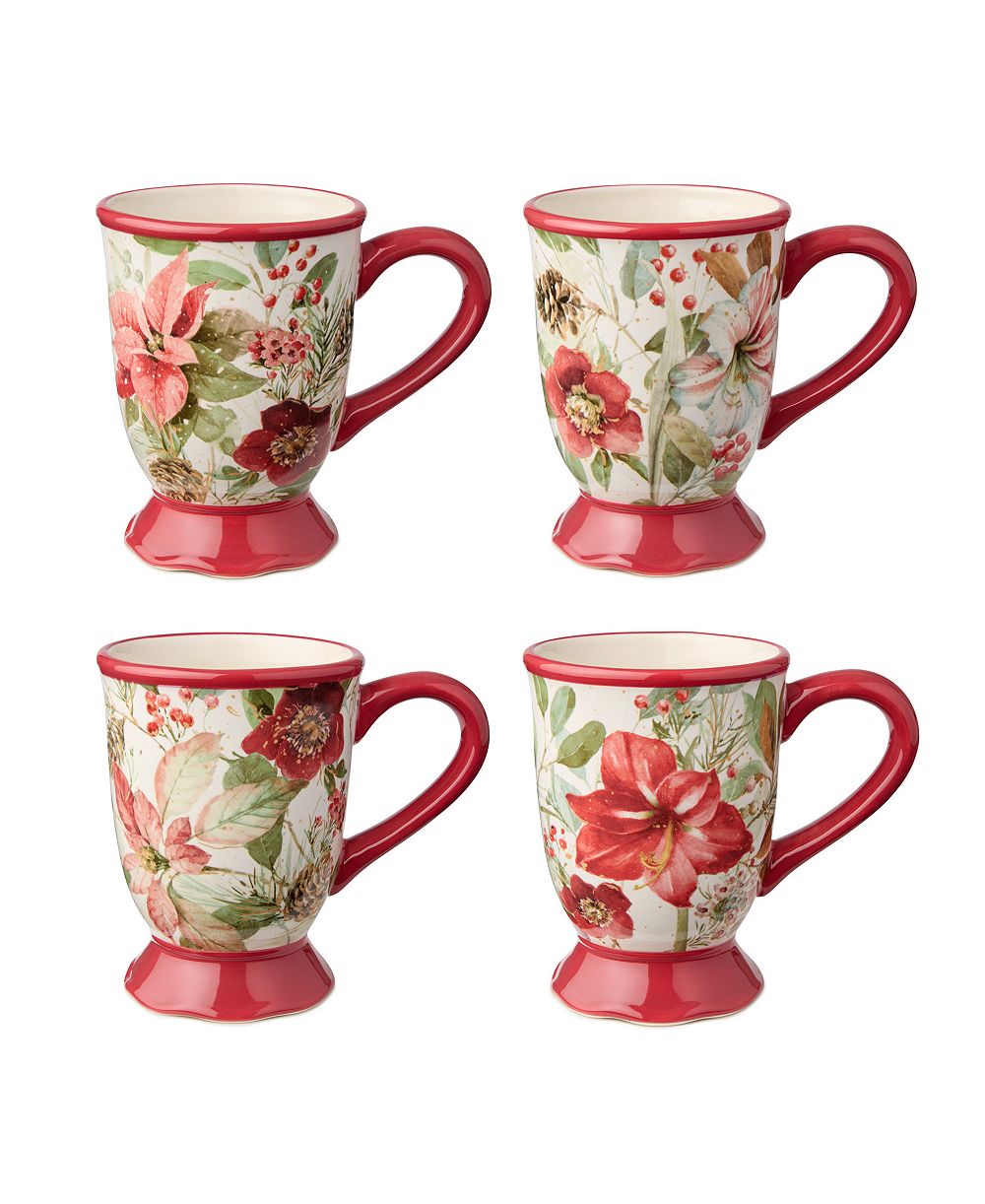 Набор кружек Certified International Winter Blooms, 4 шт