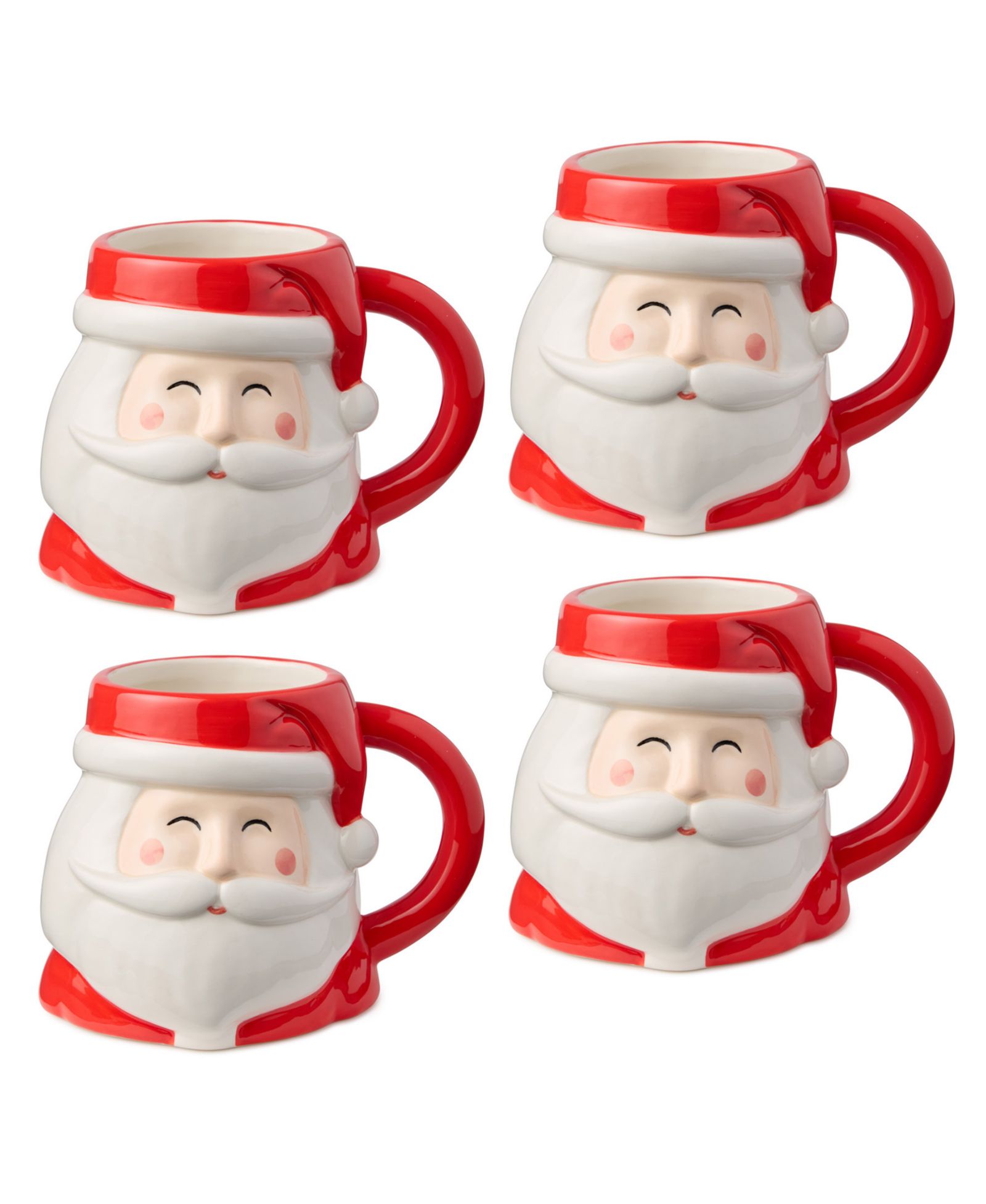 Набор из 4 3D-кружек Certified International Christmas Whimsy Santa