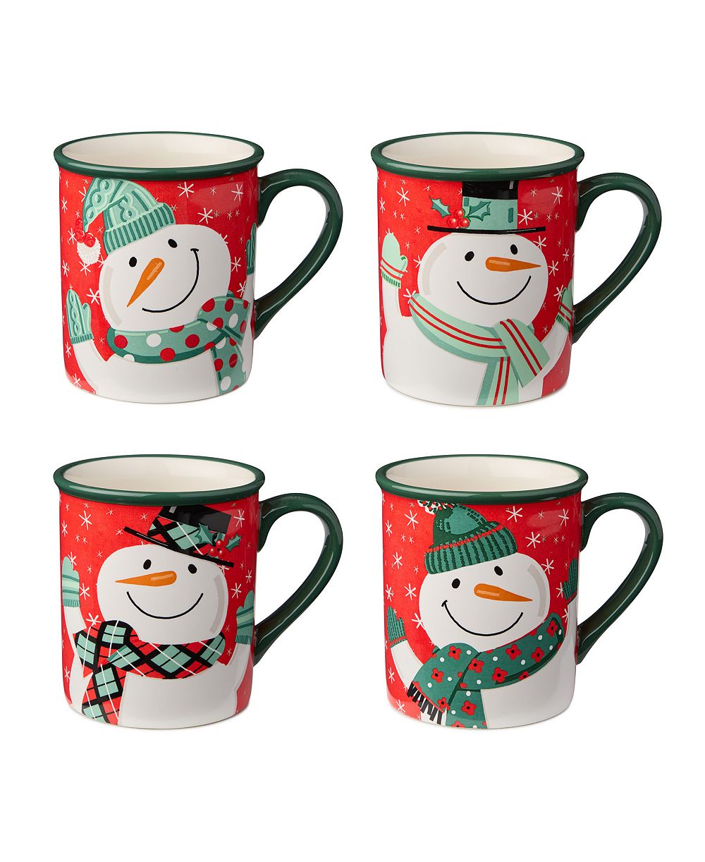 Certified International Набор рождественских кружек Snowman Mugs 4 Pieces