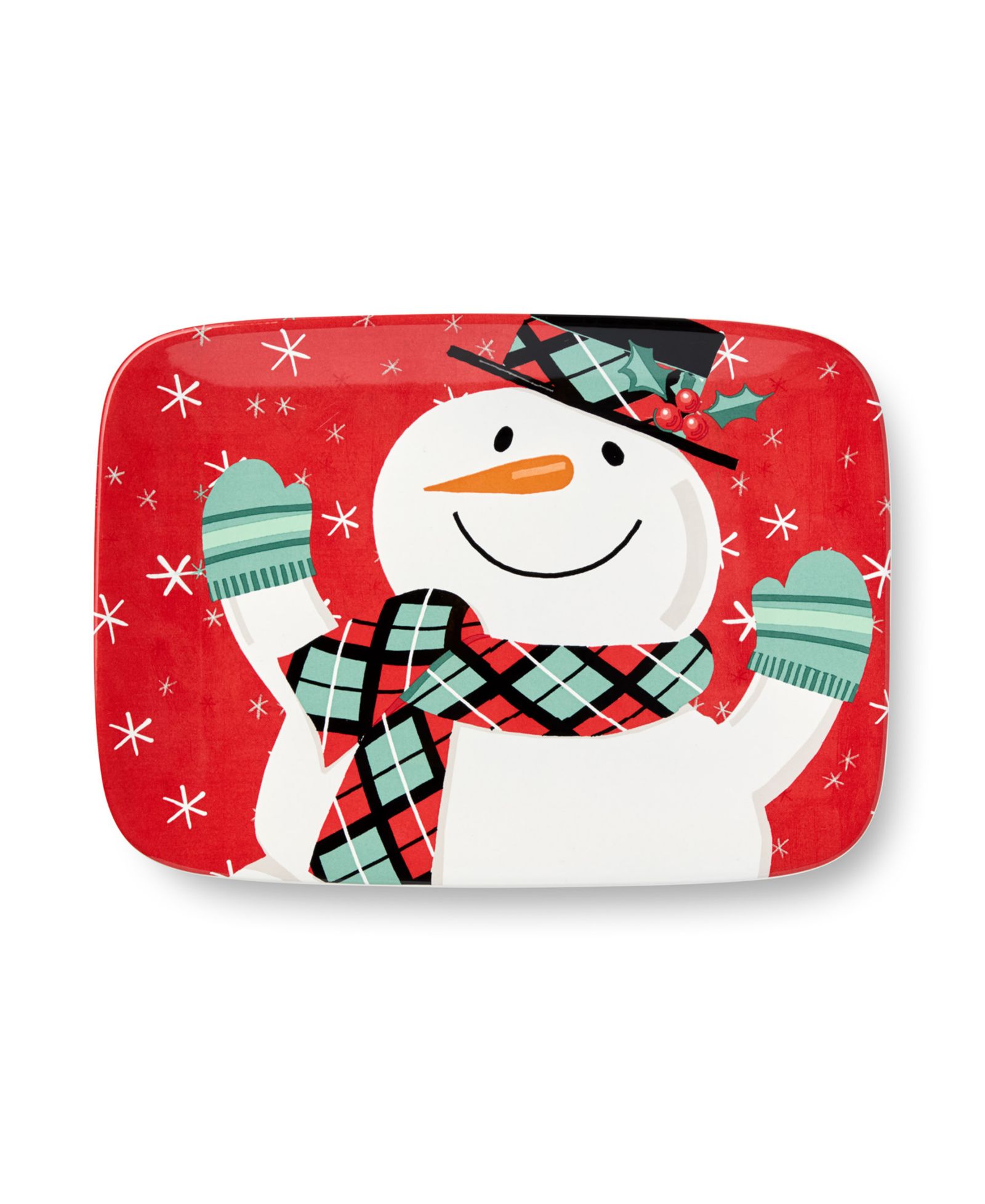 Декоративное блюдо Certified International Christmas Whimsy Snowman Rectangular Platter