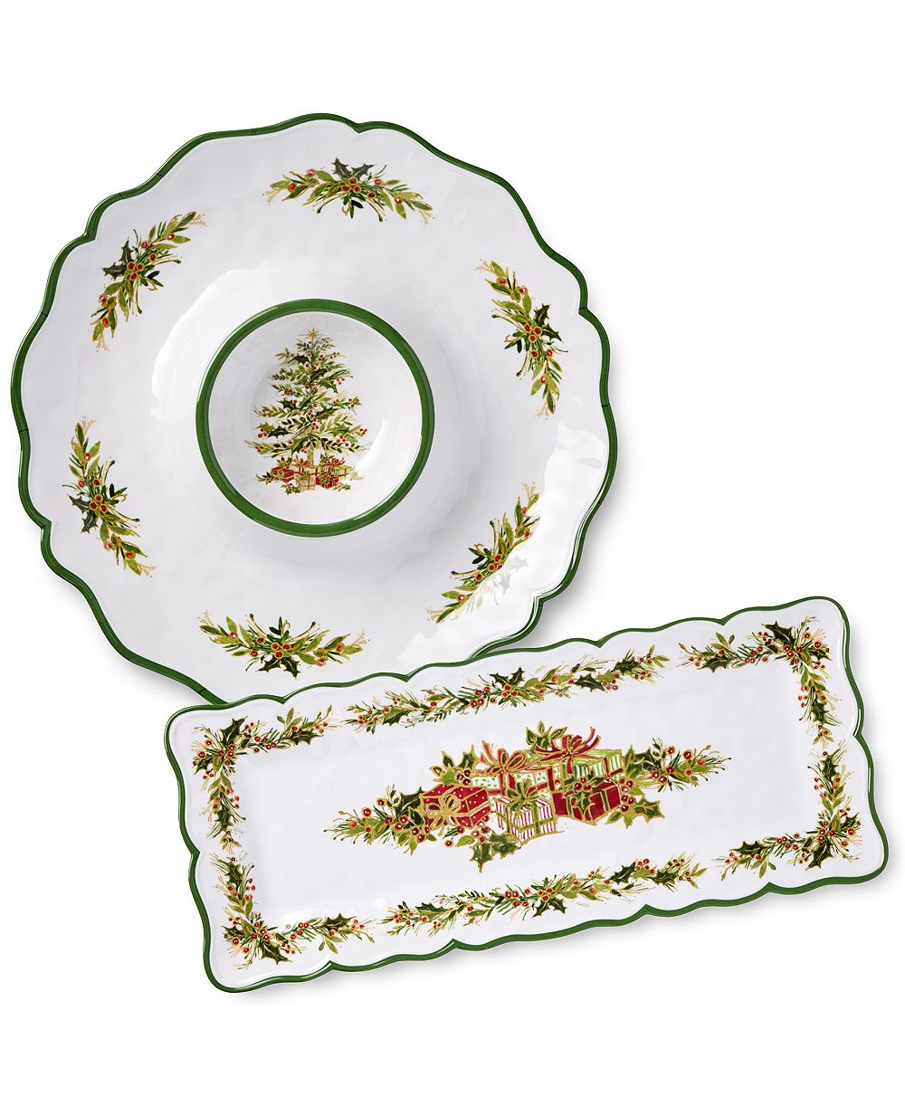 Набор меламиновых закусочных тарелок Certified International Holly Tree, 2 шт.