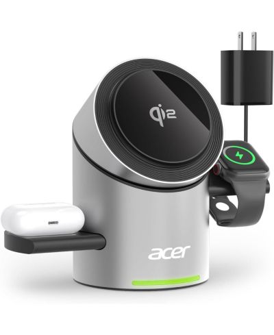 Acer Зарядная станция 3-в-1 для Apple Devices - Qi2 15W беспроводная зарядка для iPhone, Apple Watch и AirPods