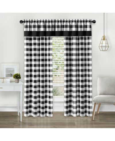 Набор штор и ламбрекенов Kate Aurora Modern Country Farmhouse Buffalo Check Plaid