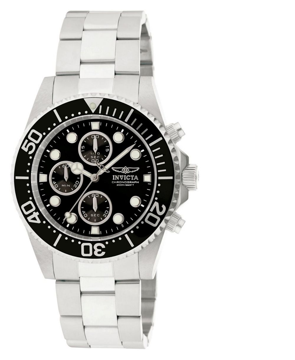 Мужские часы Invicta 1768 Pro Diver Quartz Chronograph Black Dial