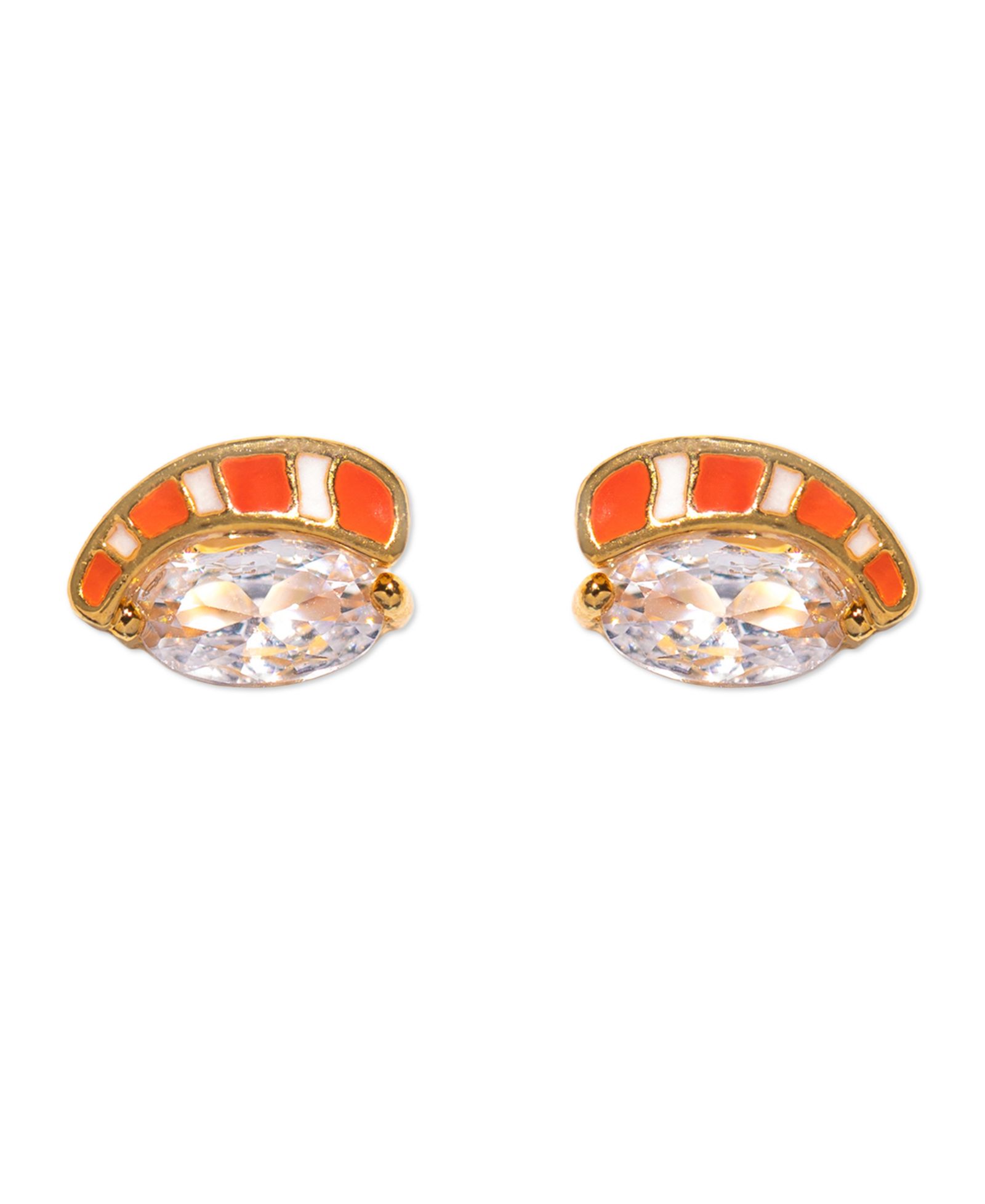 Girls Crew Crystal Salmon Nigiri Studs