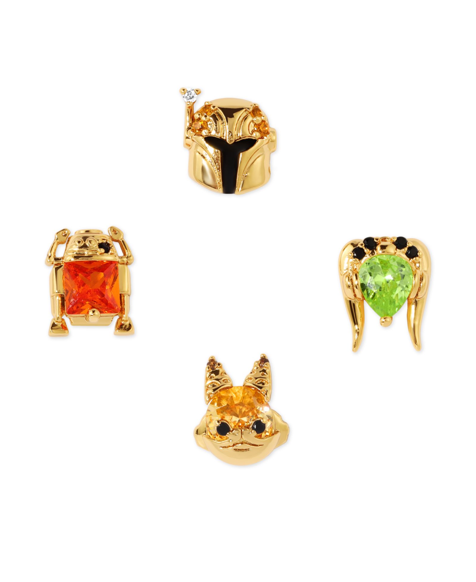 Girls Crew Crystal Multi-Color Star Wars Ahsoka Rebel Crew Stud Set