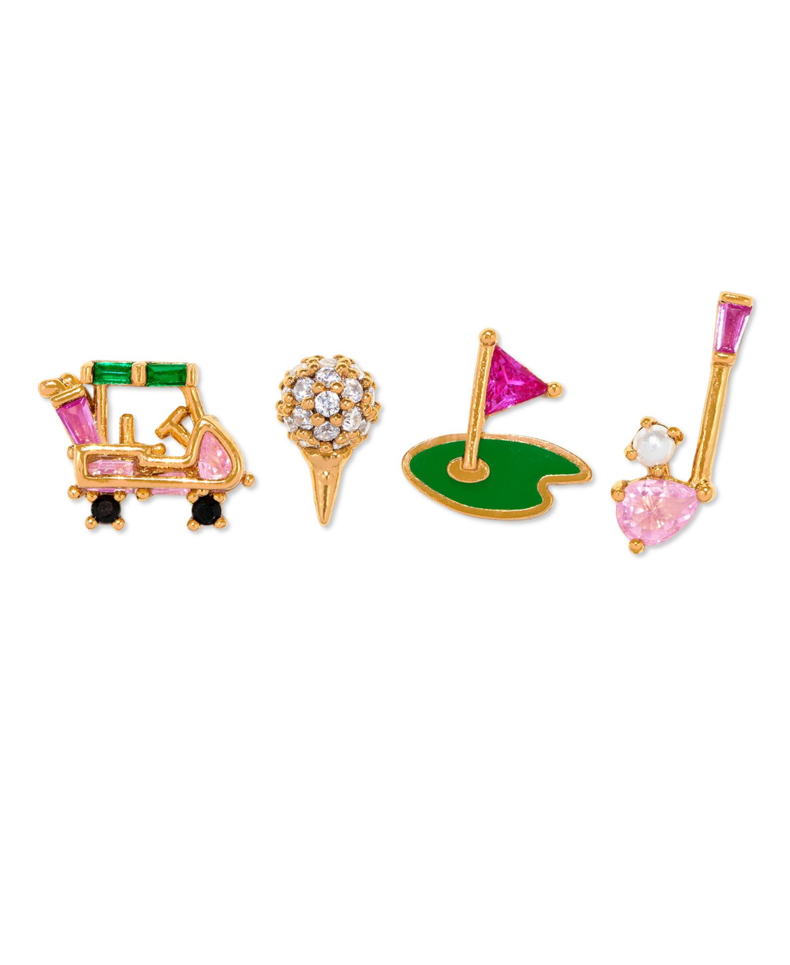 Girls Crew Crystal Hole in One Stud Set