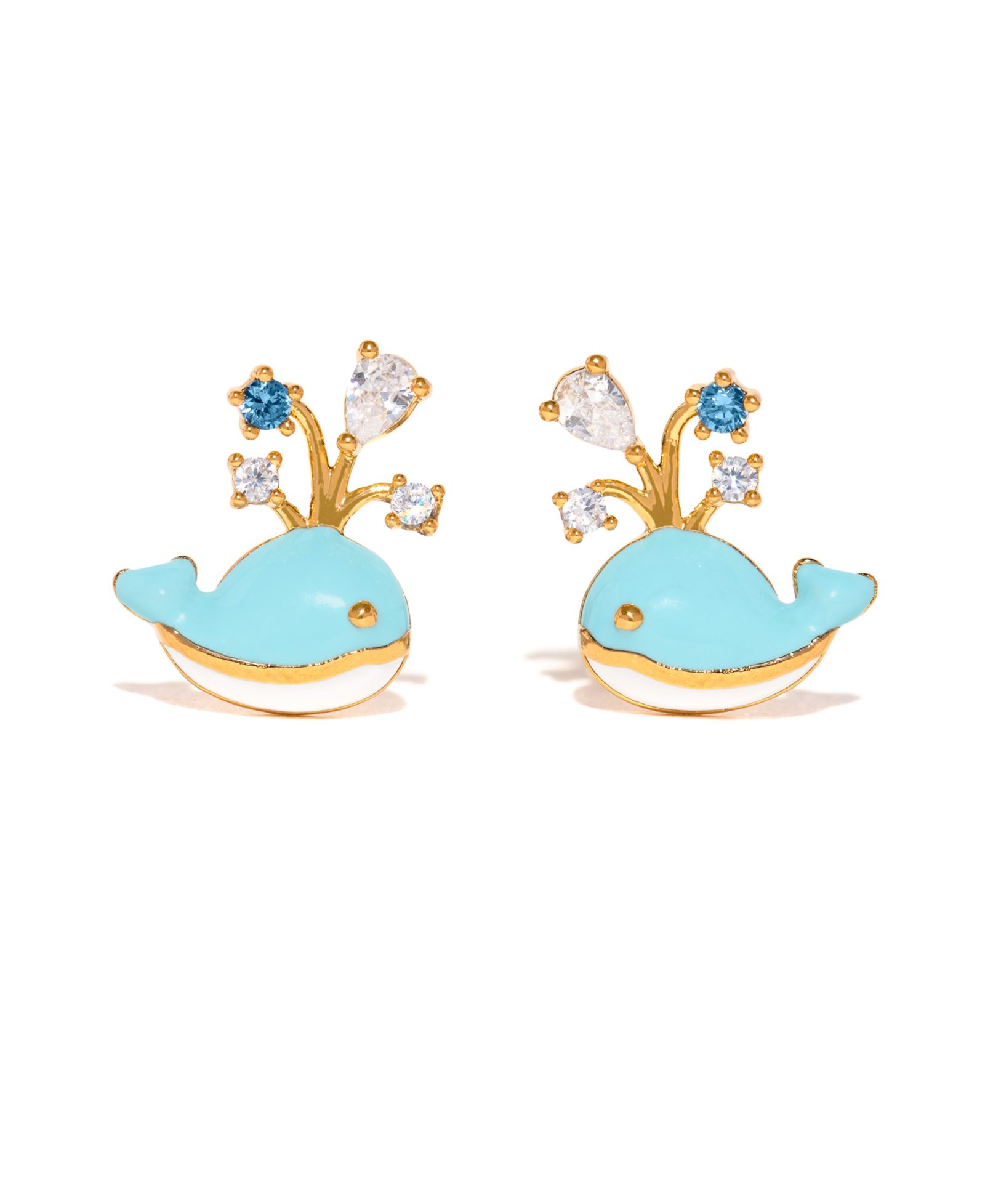 Girls Crew Crystal Enamel Whale You Be Mine Studs