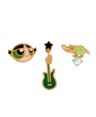 Серьги-гвоздики Girls Crew Crystal Enamel The Powerpuff Girls Buttercup